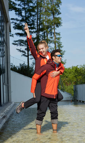 橘色男女同款活